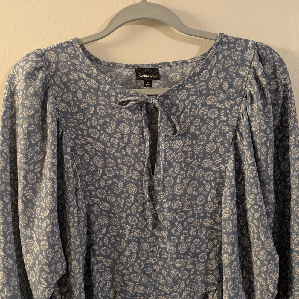 Wallpapher Blue Patterned Dress - Picture 6 of 6